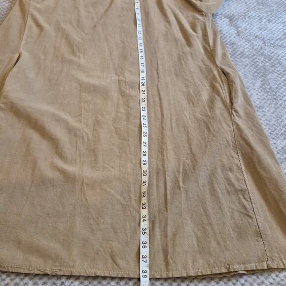 Vasna Corduroy Dress Womens Large Beige L/S Pockets Lagenlook Relax Prairie - Picture 7 of 8